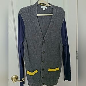 Men's color block cardigan